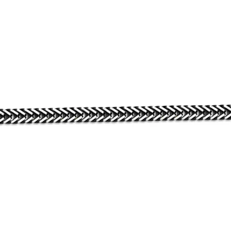 Mens Stainless Steel 8 1/2 Inch Solid Herringbone Chain Bracelet