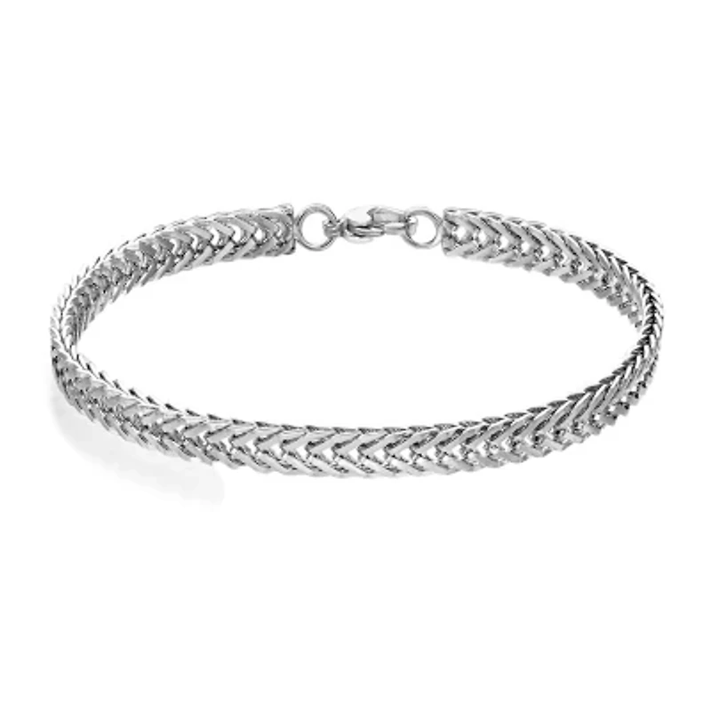 Mens Stainless Steel 8 1/2 Inch Solid Herringbone Chain Bracelet