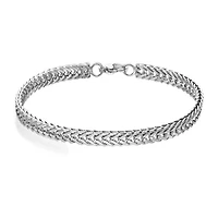 Mens Stainless Steel 8 1/2 Inch Solid Herringbone Chain Bracelet