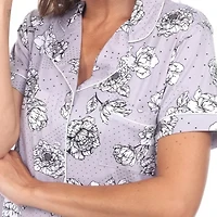 White Mark Womens Short Sleeve 2-pc. Pajama Sets