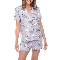 White Mark Womens Short Sleeve 2-pc. Pajama Sets