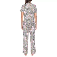 White Mark Womens Short Sleeve 2-pc. Pajama Sets