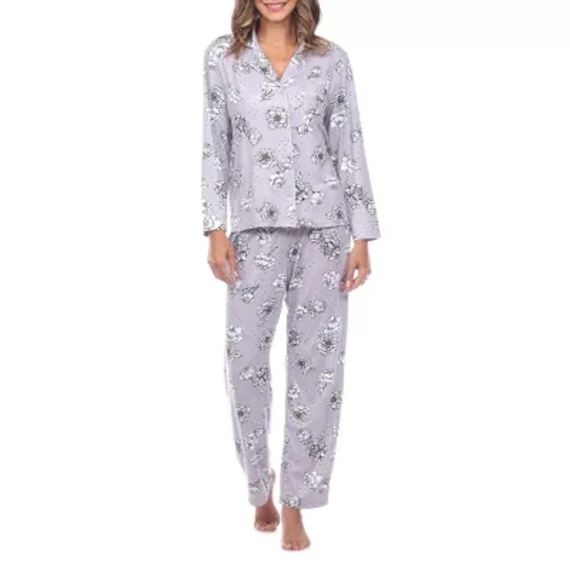 White Mark Womens Long Sleeve 2-pc. Pajama Sets