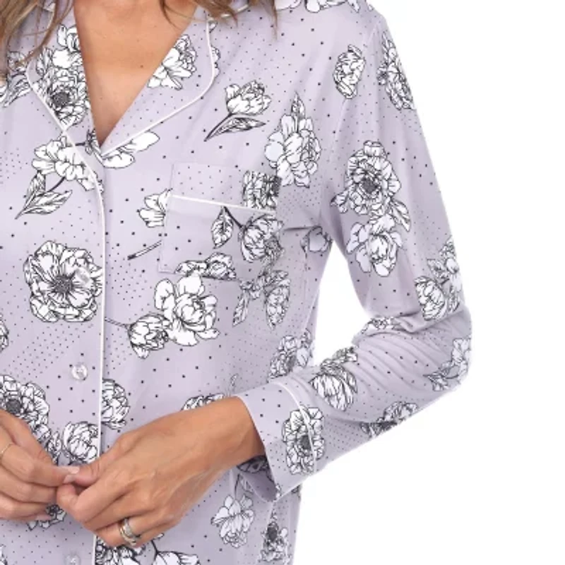 White Mark Womens Long Sleeve 2-pc. Pajama Sets
