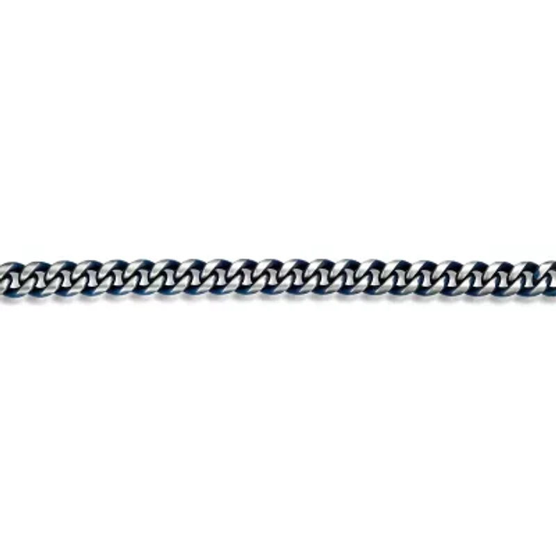 Mens Stainless Steel Inch Solid Curb Chain Bracelet