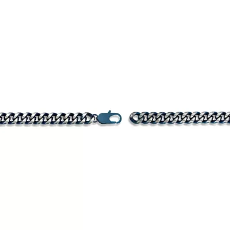 Mens Stainless Steel Inch Solid Curb Chain Bracelet