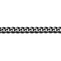 Mens Stainless Steel 9 Inch Solid Curb Chain Bracelet