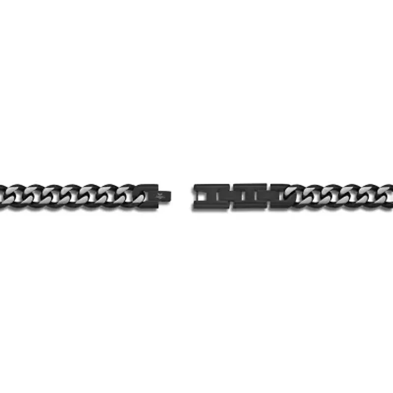 Mens Stainless Steel 9 Inch Solid Curb Chain Bracelet