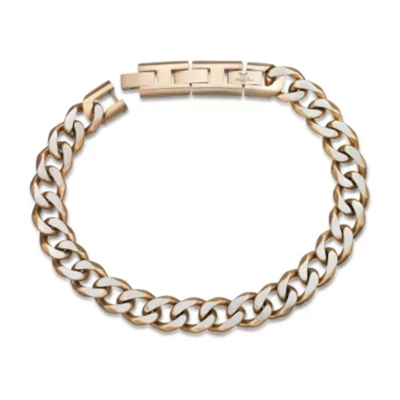 Mens Stainless Steel 9 Inch Solid Curb Chain Bracelet