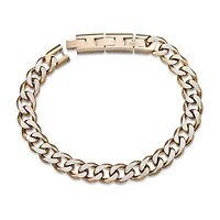 Mens Stainless Steel 9 Inch Solid Curb Chain Bracelet