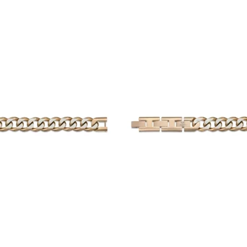Mens Stainless Steel 9 Inch Solid Curb Chain Bracelet