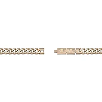 Mens Stainless Steel 9 Inch Solid Curb Chain Bracelet