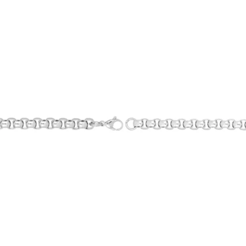 Mens Stainless Steel 8 1/2 Inch Solid Box Chain Bracelet