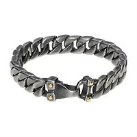 Mens Stainless Steel 8 1/2 Inch Solid Curb Chain Bracelet
