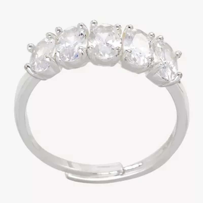 Sparkle Allure Birthstone Womens 2MM Red Cubic Zirconia Pure Silver Over Brass Band