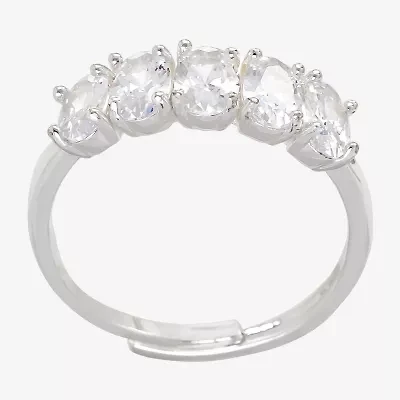Sparkle Allure Birthstone Womens 2MM Red Cubic Zirconia Pure Silver Over Brass Band