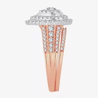 Womens 1 CT.T.W. Natural Diamond 10K or 14K White Gold Pear Halo Bridal Set