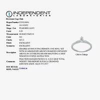 I Said Yes (H-I / Si2-I1) Womens 1/5 CT.  Lab Grown White Diamond Sterling Silver Pear Solitaire Engagement Ring