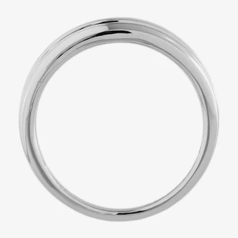 Mens 1/4 CT. T.W. Natural White Diamond 10K White Gold Wedding Band