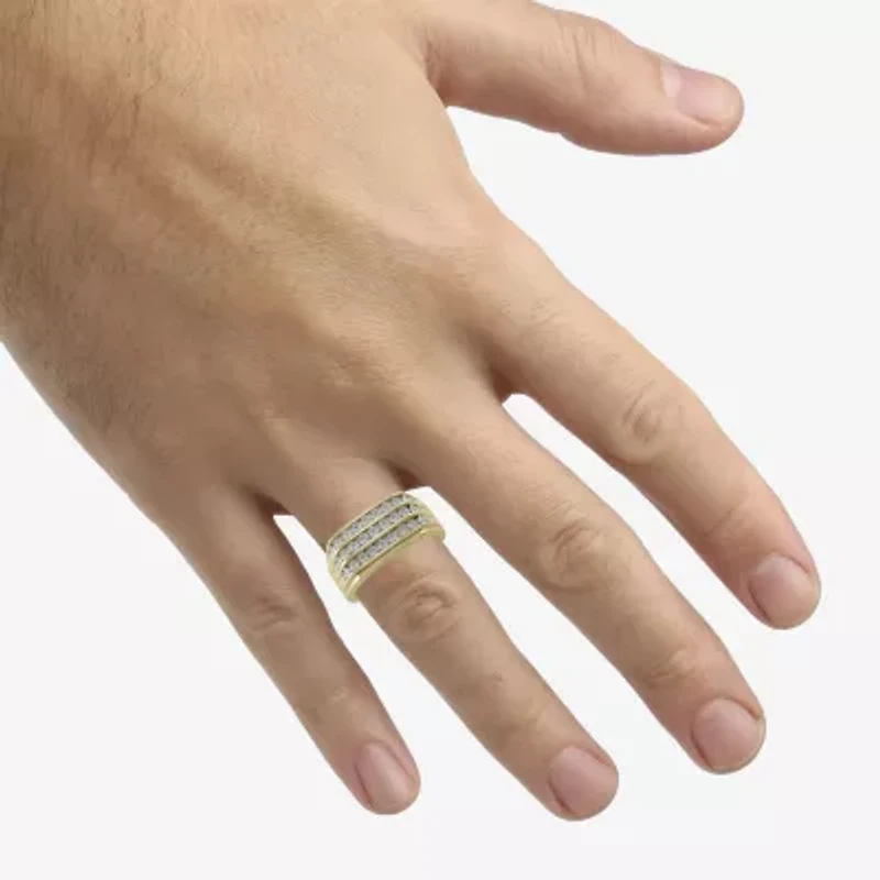 Mens 1/2 CT. T.W. Natural White Diamond 10K Gold Wedding Band