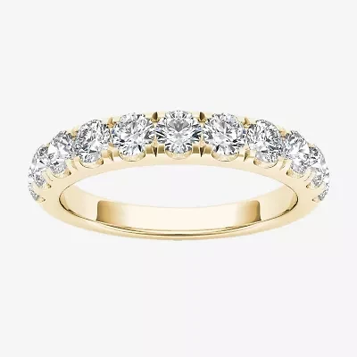 Womens 2MM 1/ CT. T.W. Natural White Diamond 14K Gold Wedding Band