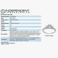 (H-I / I1) Womens 1 1/4 CT. T.W. Lab Grown White Diamond 10K Gold Round Side Stone 3-Stone Engagement Ring