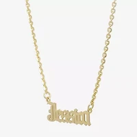 Womens 14K Gold Over Silver 16 Inch Name Necklace
