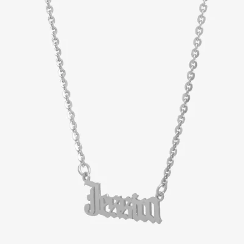 Womens Sterling Silver Inch Name Necklace
