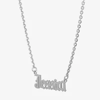Womens Sterling Silver Inch Name Necklace