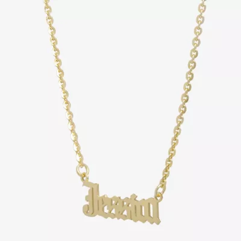 Womens 14K Gold Over Silver Inch Name Necklace