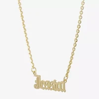 Womens 14K Gold Over Silver Inch Name Necklace