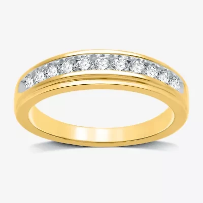 I Said Yes (H-I / I1) 1/3 CT. T.W. Lab Grown White Diamond Sterling Silver or 14K Gold Over Wedding Band