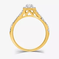 I Said Yes (H-I / I1) Womens 1 CT. T.W. Lab Grown White Diamond Sterling Silver or 14K Gold Over Oval Side Stone Halo Bridal Set