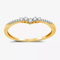 I Said Yes (H-I / I1) 1/10 CT. T.W. Lab Grown White Diamond Sterling Silver or 14K Gold Over Curved Chevron Wedding Band