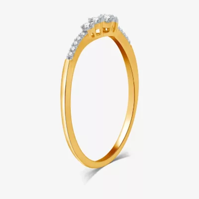 I Said Yes (H-I / I1) 1/10 CT. T.W. Lab Grown White Diamond Sterling Silver or 14K Gold Over Curved Chevron Wedding Band