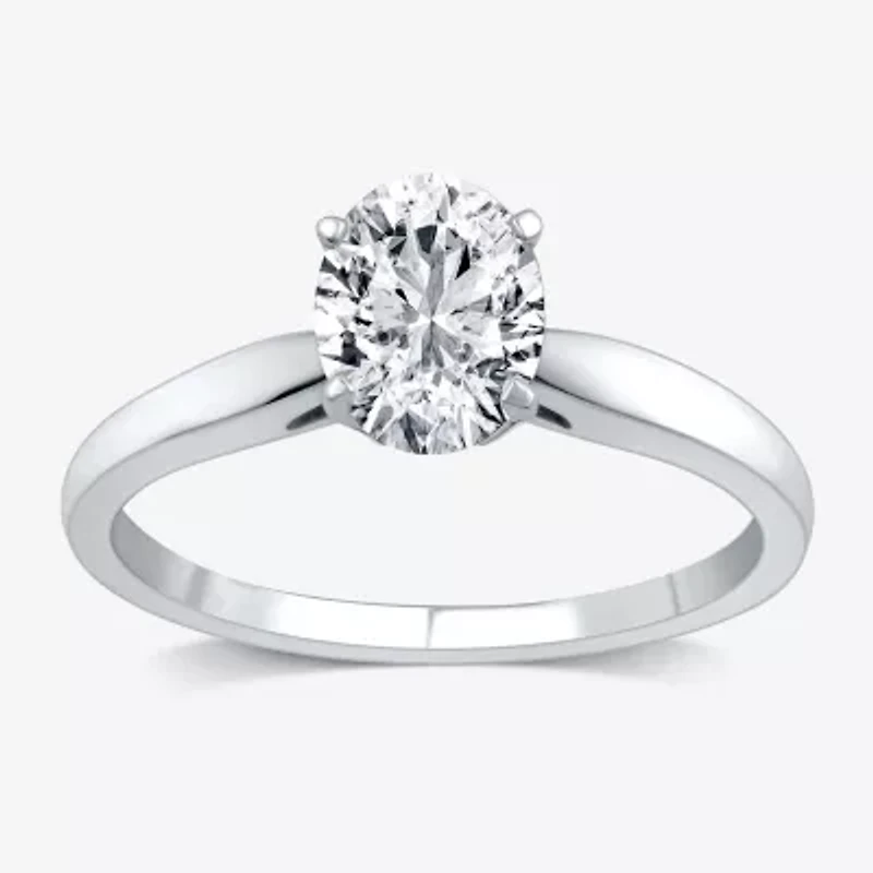 1 CT. Lab-Grown (G / SI2) Diamond Oval Solitaire Engagement Ring 10K or 14K Gold