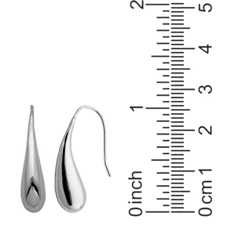 Teardrop Womens Sterling Silver Drop Earrings