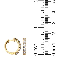 DiamonArt® 18K Yellow Gold over Silver Cubic Zirconia Hoop Earrings