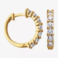 DiamonArt® 18K Yellow Gold over Silver Cubic Zirconia Hoop Earrings