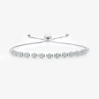 Diamond Blossom Womens 1/ CT. T.W. Natural White Diamond Sterling Silver Bolo Bracelet