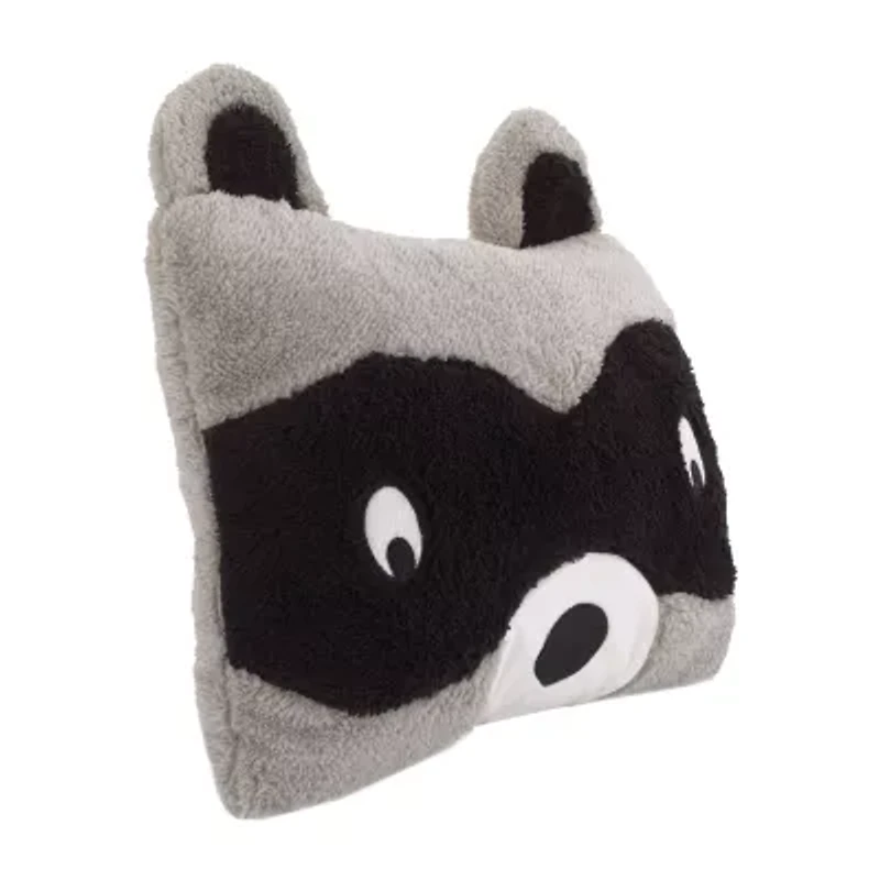 Nojo Sherpa Raccoon Rectangular Throw Pillow
