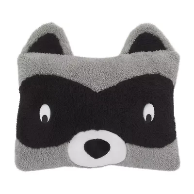 Nojo Sherpa Raccoon Rectangular Throw Pillow