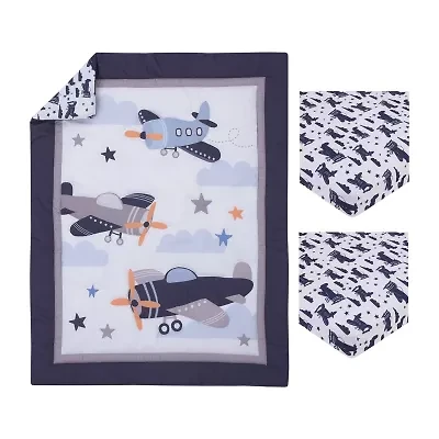 Nojo Mini Airplane 3-pc. Crib Bedding Set