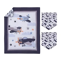 Nojo Mini Airplane 3-pc. Crib Bedding Set