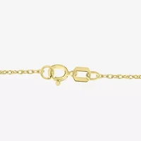 Womens Diamond Accent Natural White Diamond 10K Gold Cross 18 Inch Pendant Necklace