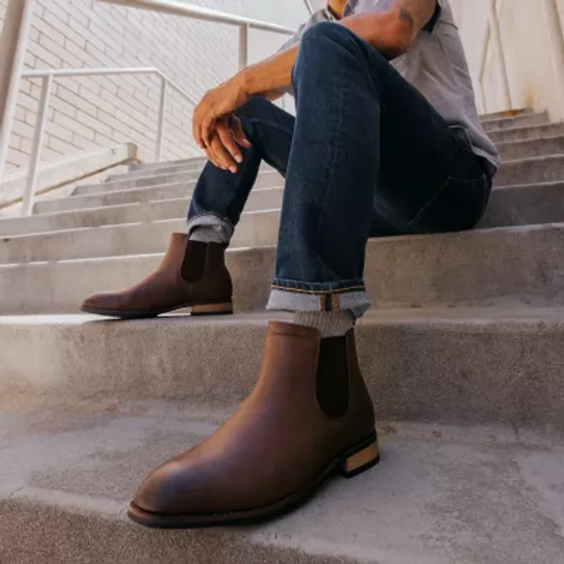 Vance Co Mens Landon Stacked Heel Chelsea Boots