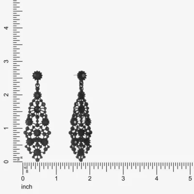 Mixit Black Chandelier Womens Black Hypoallergenic Drop Earrings