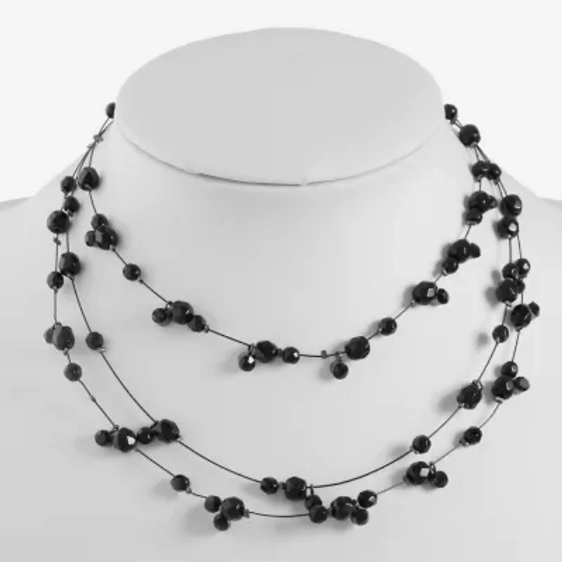 Mixit Black Womens Black 13 Inch Collar Necklace