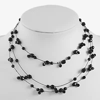 Mixit Black Womens Black 13 Inch Collar Necklace