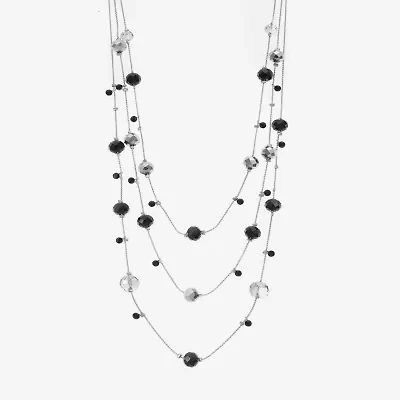 Mixit Womens Black 19 Inch Strand Necklace